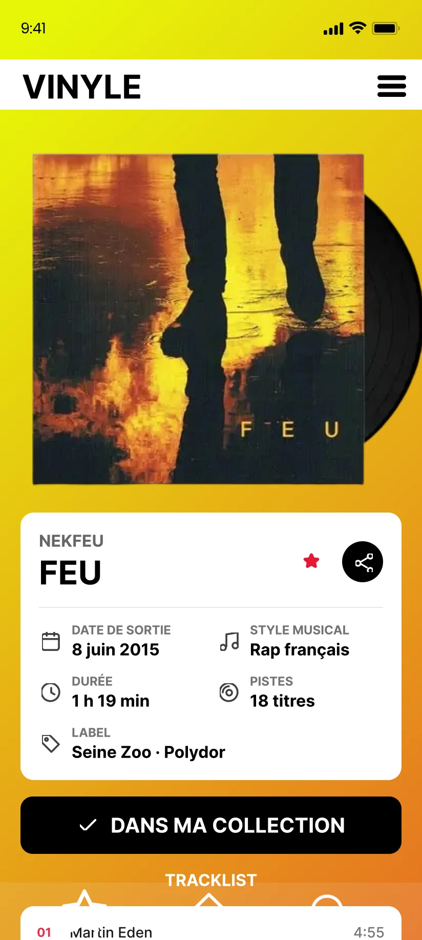 Fiche - Feu — Application Vinyl Box, visuel MGZ visuals